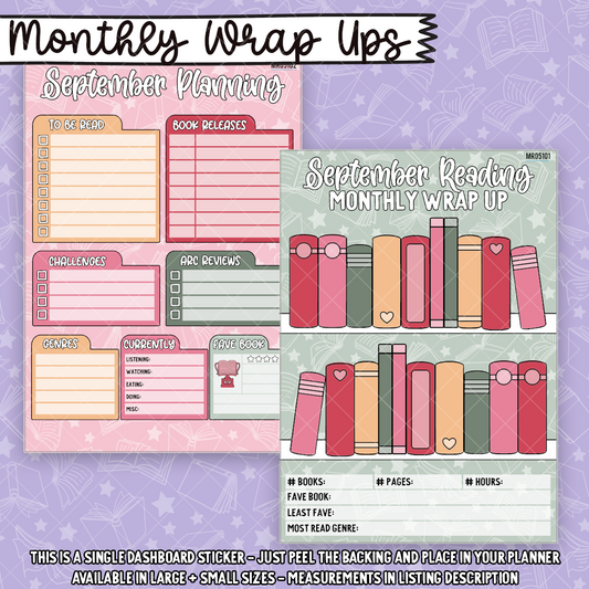 September Reading Wrap Up Sticker Dashboard - MR051