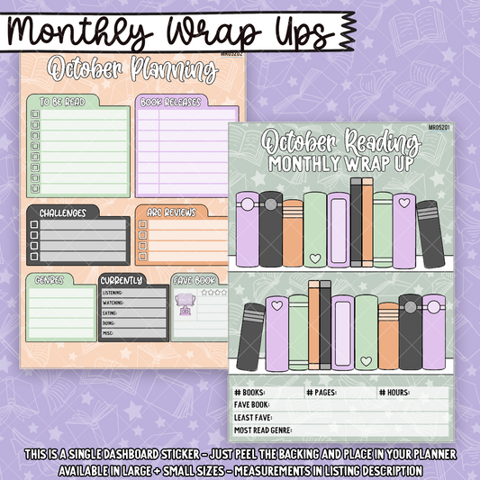 October Reading Wrap Up Sticker Dashboard - MR052
