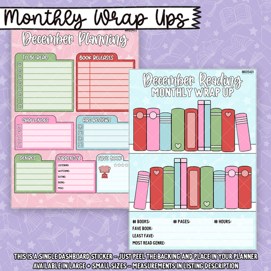 December Reading Wrap Up Sticker Dashboard - MR054