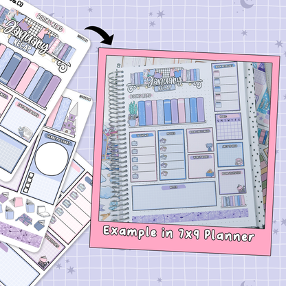 Arctic Reads January Monthly Notes Page Builder Planner Sticker Kit  - MR055
