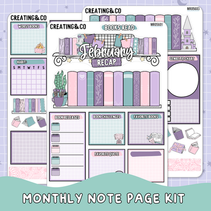 Butterfly Pages February Monthly Notes Page Builder Planner Sticker Kit  - MR056