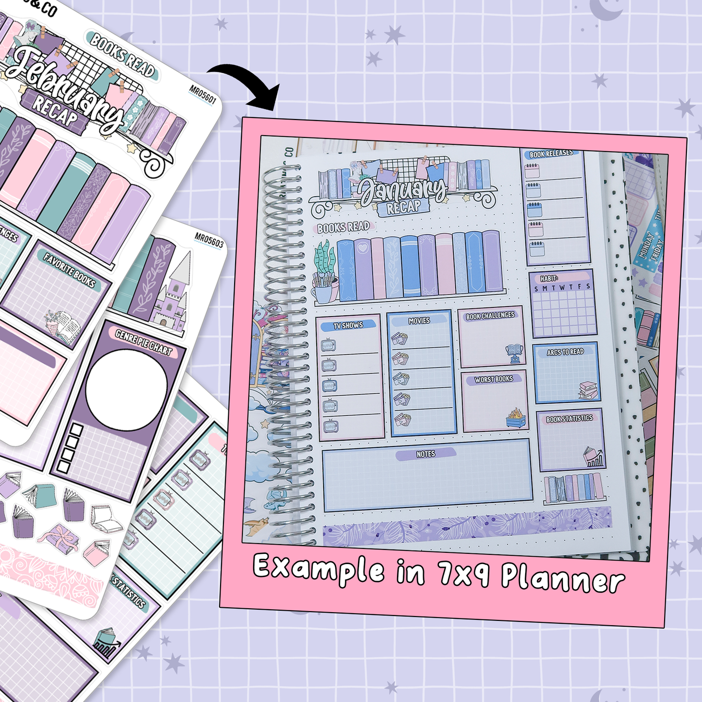 Butterfly Pages February Monthly Notes Page Builder Planner Sticker Kit  - MR056