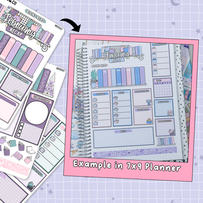 Butterfly Pages February Monthly Notes Page Builder Planner Sticker Kit  - MR056