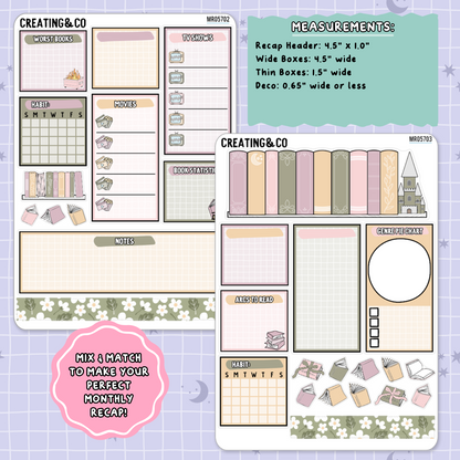 Cozy Spring Cottage March Monthly Notes Page Builder Planner Sticker Kit  - MR057