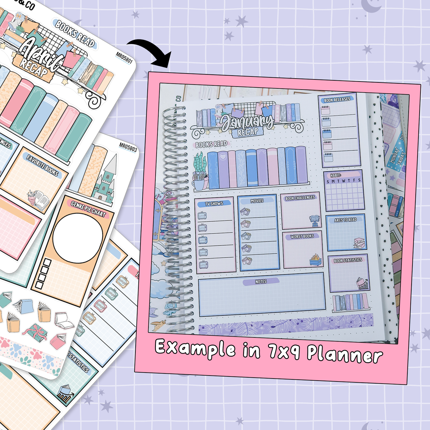 Paws & Pages April Monthly Notes Page Builder Planner Sticker Kit  - MR058