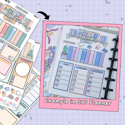 Paws & Pages April Monthly Notes Page Builder Planner Sticker Kit  - MR058