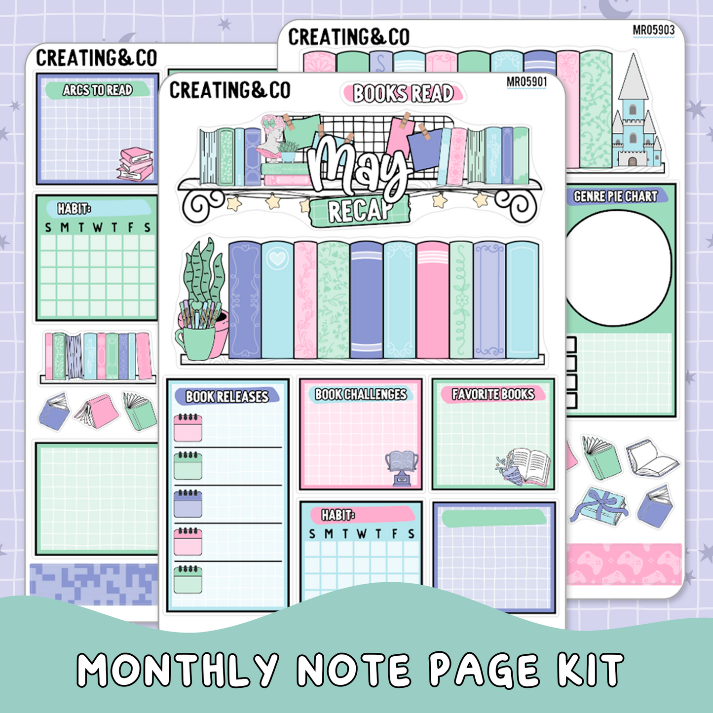 Adventure Game May Monthly Notes Page Builder Planner Sticker Kit  - MR059