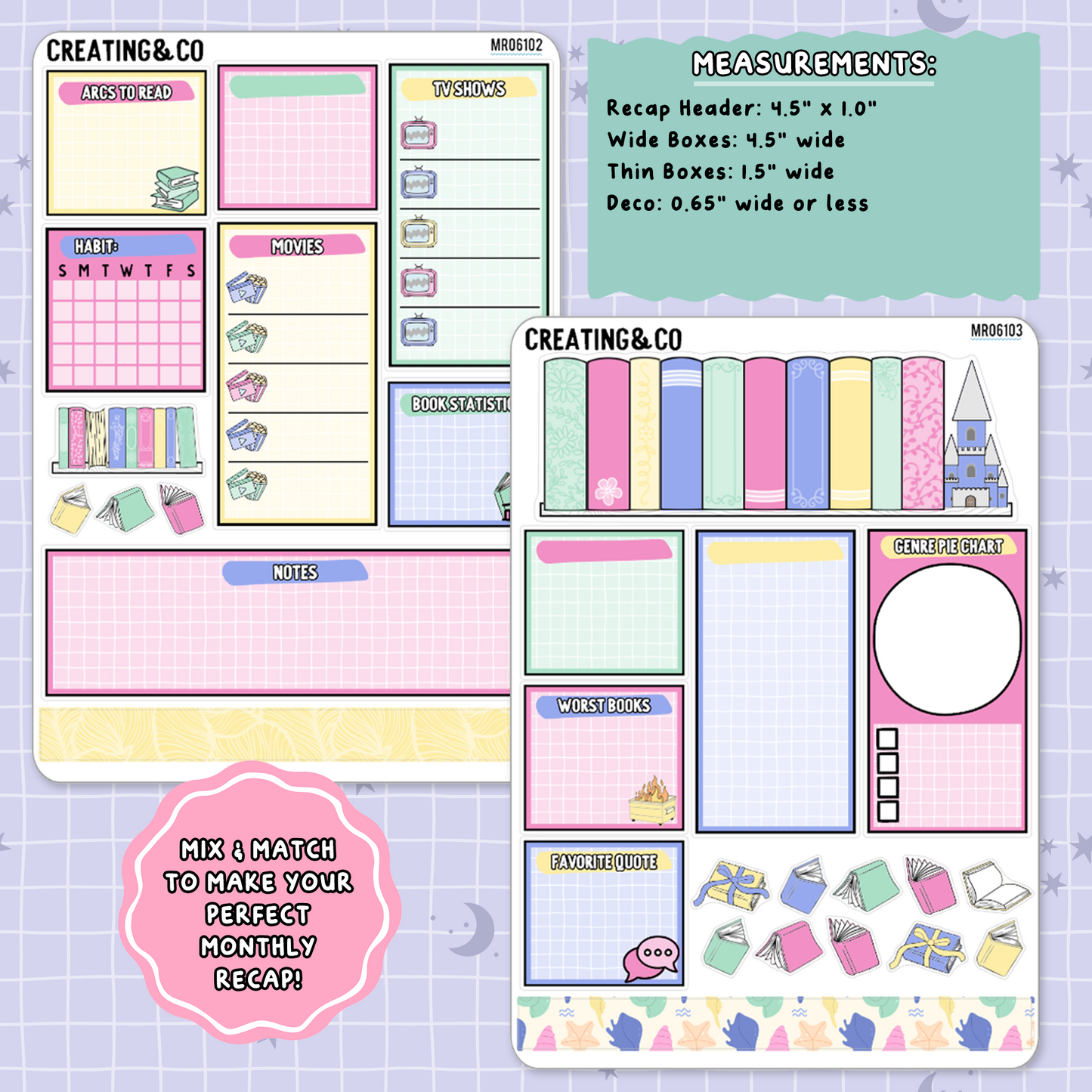 Books & Beach June Monthly Notes Page Builder Planner Sticker Kit  - MR061