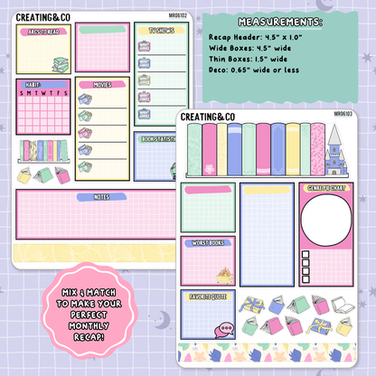 Books & Beach June Monthly Notes Page Builder Planner Sticker Kit  - MR061