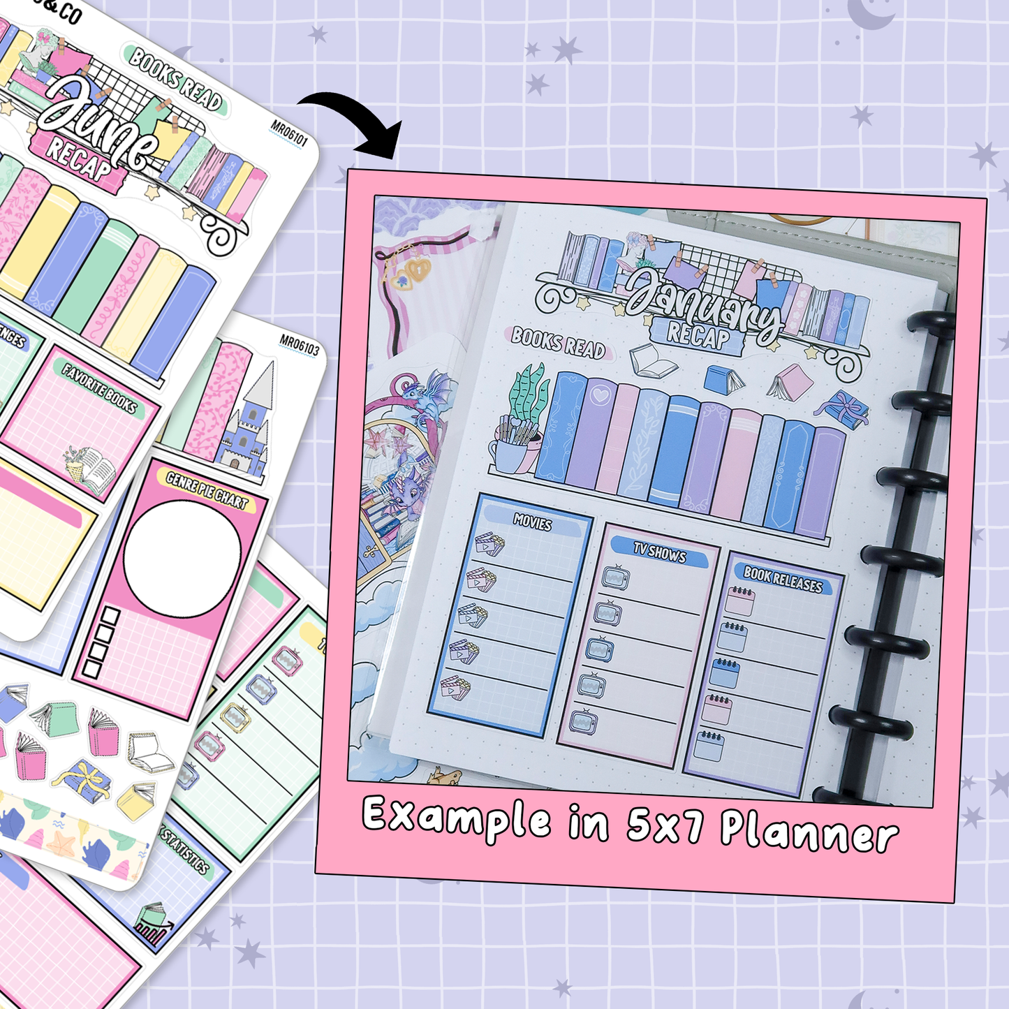 Books & Beach June Monthly Notes Page Builder Planner Sticker Kit  - MR061