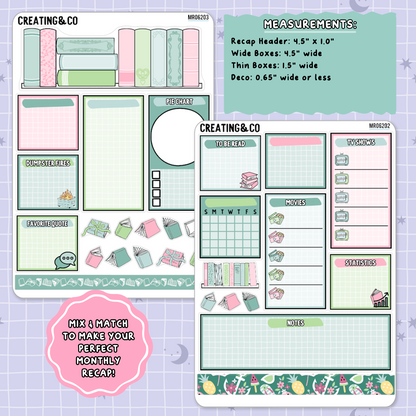 Summer Rain July Monthly Notes Page Builder Planner Sticker Kit  - MR062