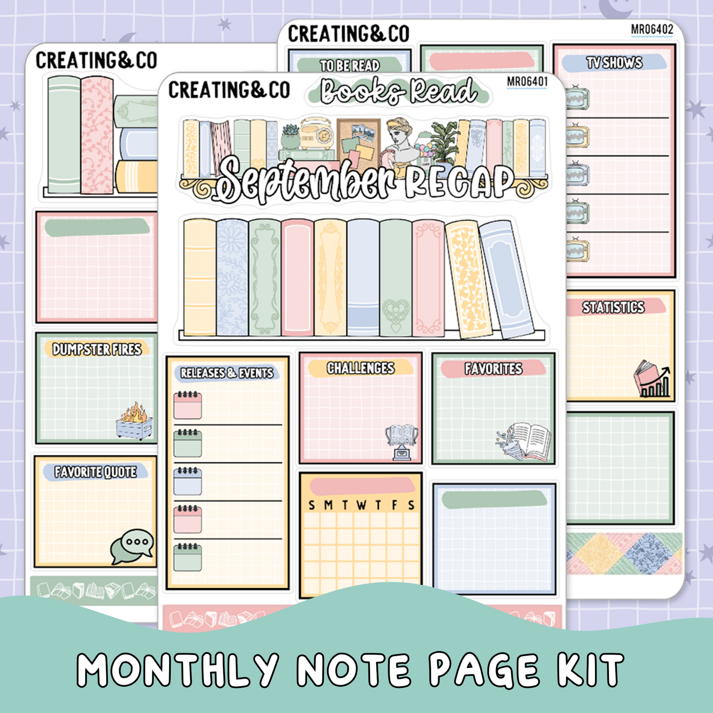 Cozy Patchwork September Monthly Notes Page Builder Planner Sticker Kit  - MR064
