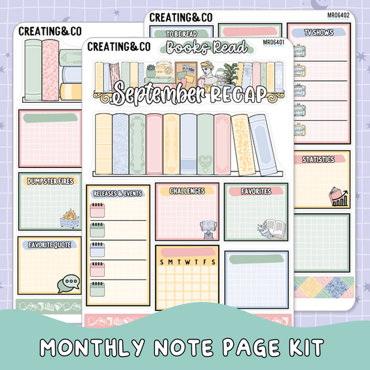 Cozy Patchwork September Monthly Notes Page Builder Planner Sticker Kit  - MR064