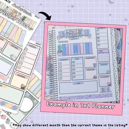 Cozy Patchwork September Monthly Notes Page Builder Planner Sticker Kit  - MR064