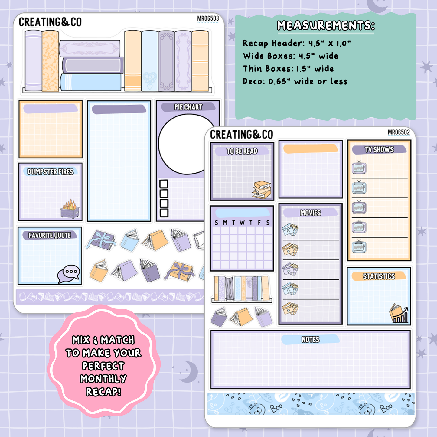 Stay Spooky October Monthly Notes Page Builder Planner Sticker Kit  - MR065