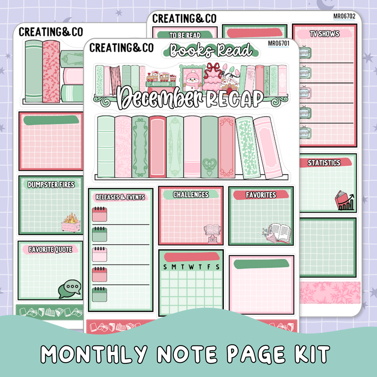 Holiday Spirit December Monthly Notes Page Builder Planner Sticker Kit  - MR067