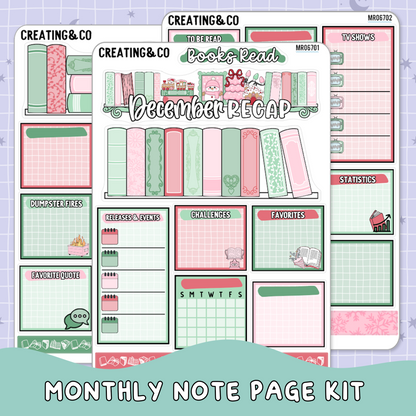Holiday Spirit December Monthly Notes Page Builder Planner Sticker Kit  - MR067