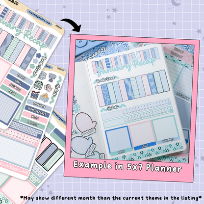 Northern Lights January Monthly Notes Page Builder Planner Sticker Kit  - MR068