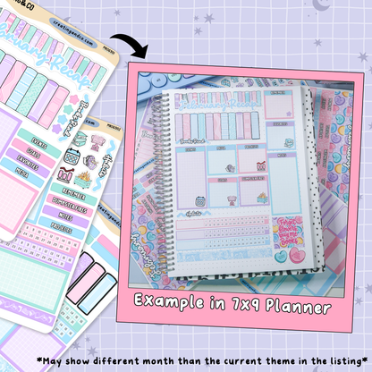 Candy Hearts February Monthly Notes Page Builder Planner Sticker Kit  - MR069