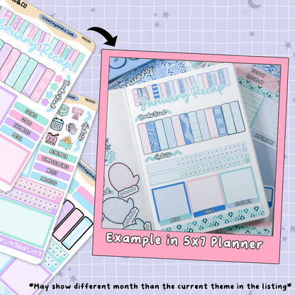 Candy Hearts February Monthly Notes Page Builder Planner Sticker Kit  - MR069