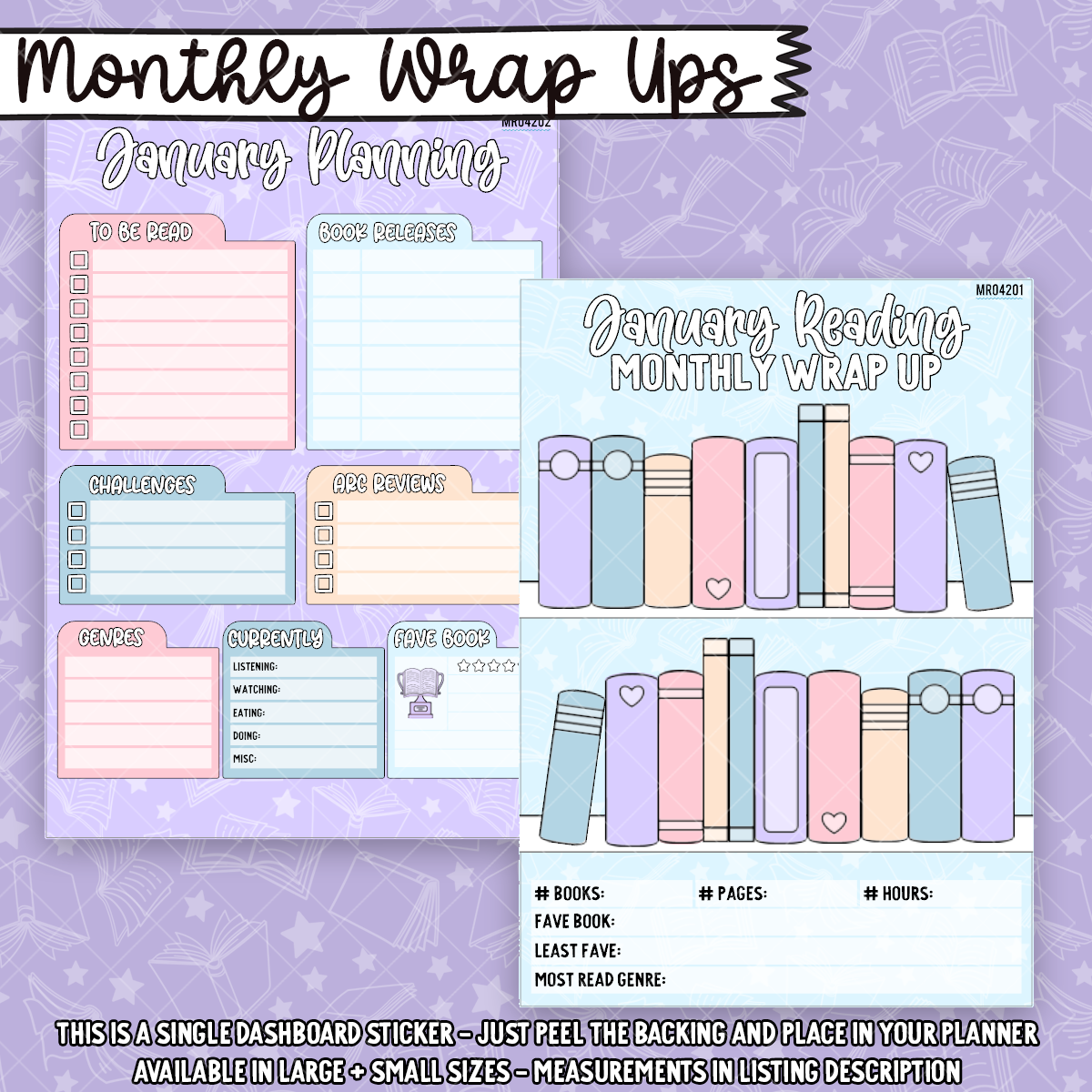 January Reading Wrap Up Sticker Dashboard - MR042