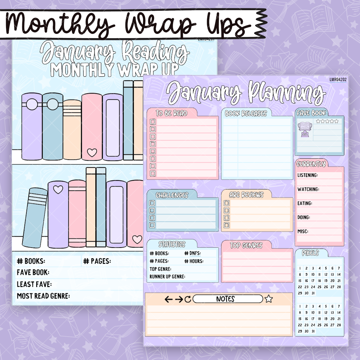 January Reading Wrap Up Sticker Dashboard - MR042