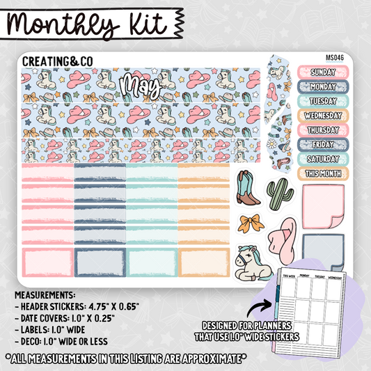 May Monthly Kit for Small Planners (1.0" wide columns) - MS046