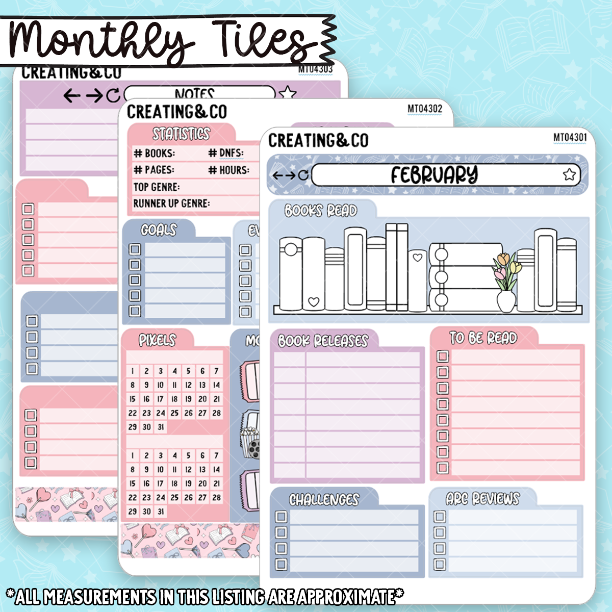 February Monthly Tile Sticker Kit - MT043