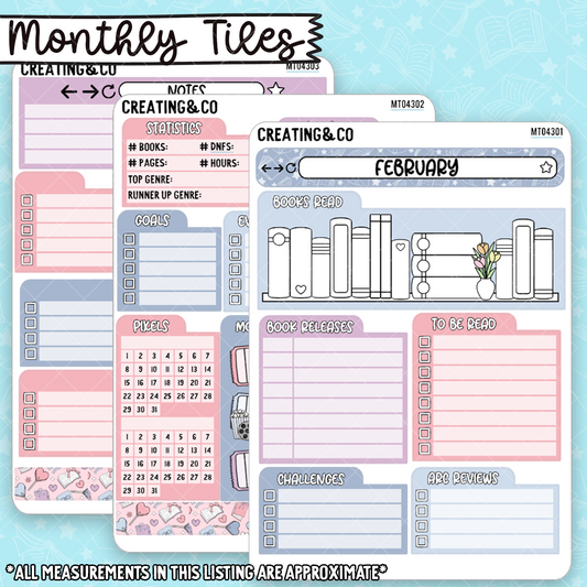 February Monthly Tile Sticker Kit - MT043