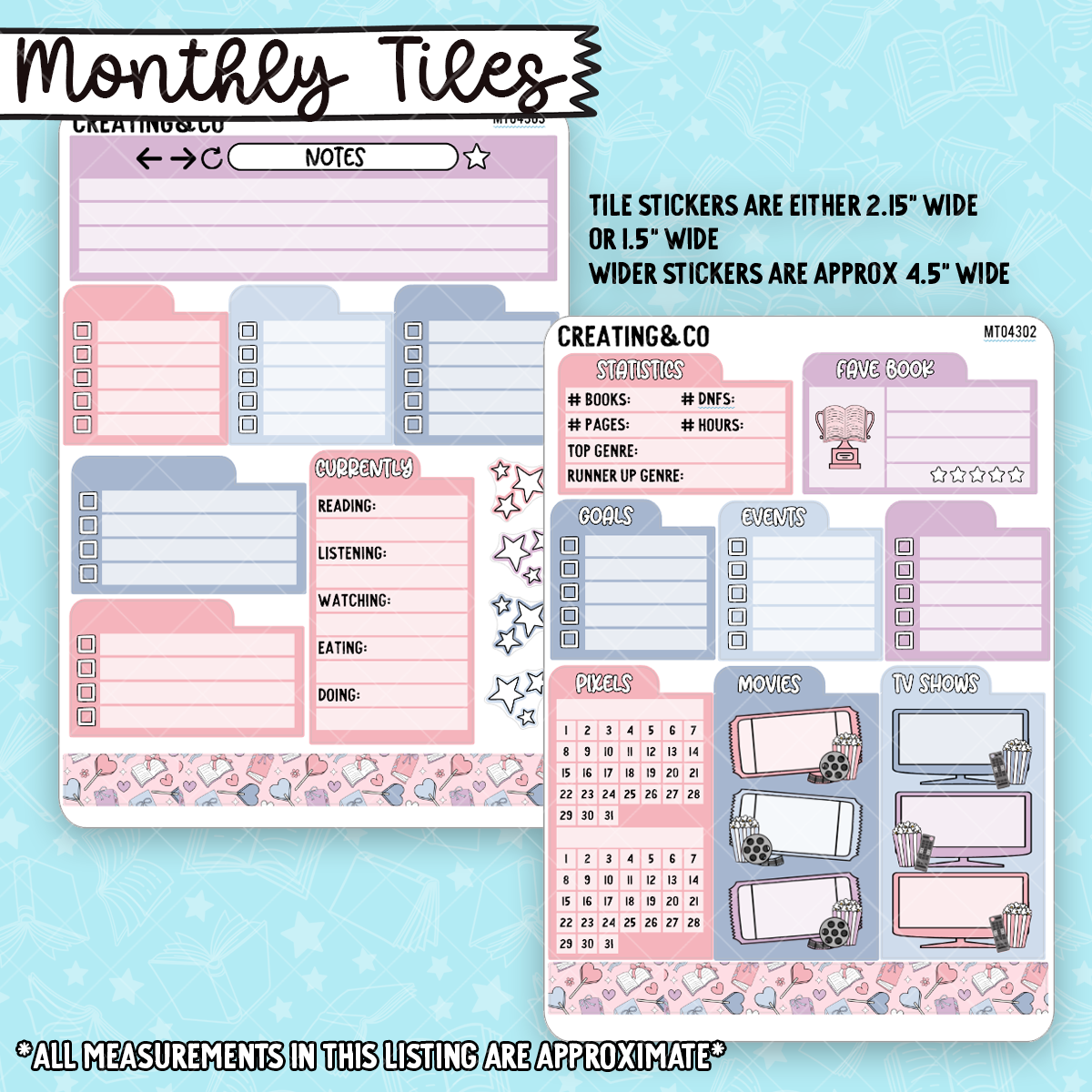 February Monthly Tile Sticker Kit - MT043