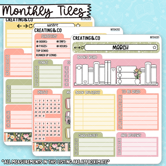 March Monthly Tile Sticker Kit - MT044