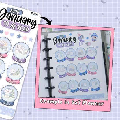 Arctic Reads January Monthly To Be Read Planner Sticker Kit  - MTB055