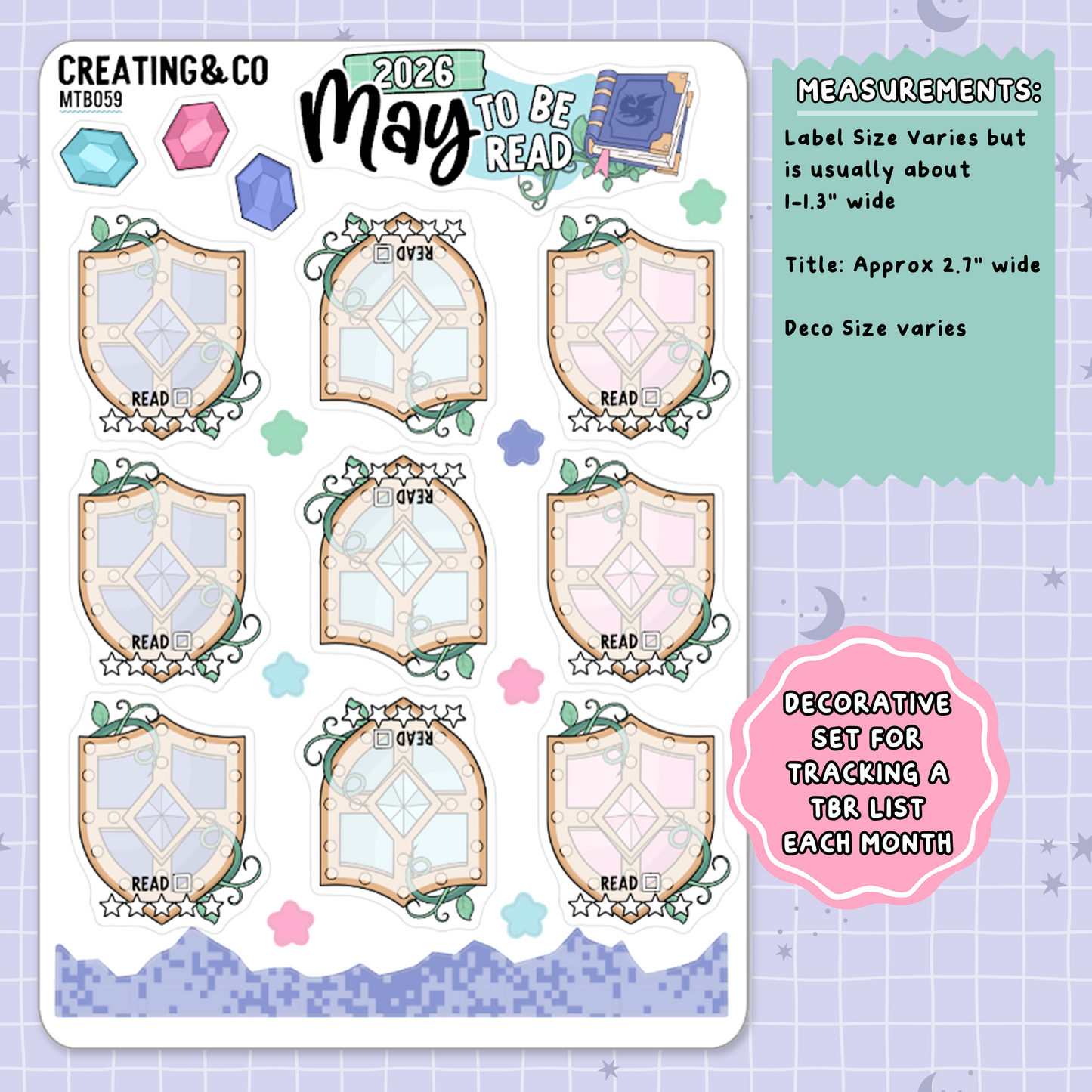 Adventure Game May Monthly To Be Read Planner Sticker Kit  - MTB059