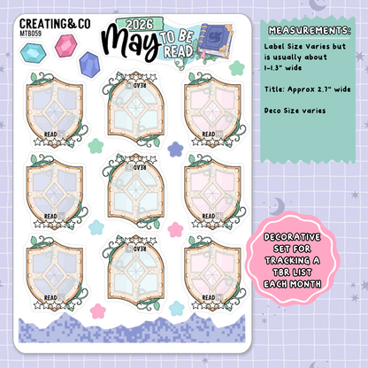 Adventure Game May Monthly To Be Read Planner Sticker Kit  - MTB059