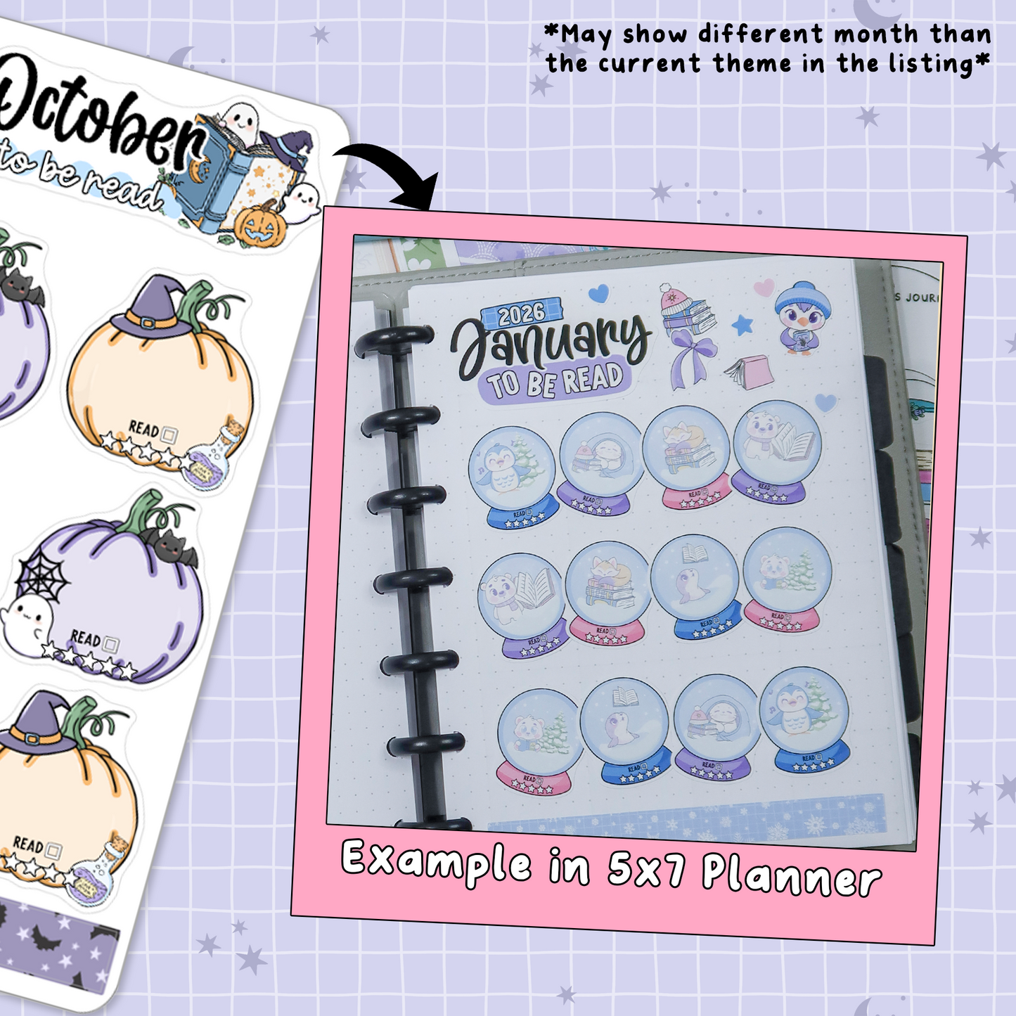 Stay Spooky October Monthly To Be Read Planner Sticker Kit  - MTB065