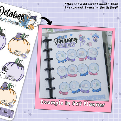 Stay Spooky October Monthly To Be Read Planner Sticker Kit  - MTB065