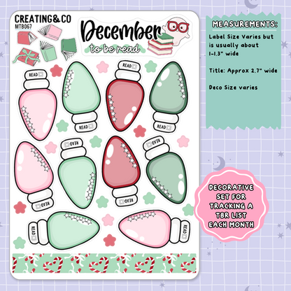 Holiday Spirit December Monthly To Be Read Planner Sticker Kit  - MTB067