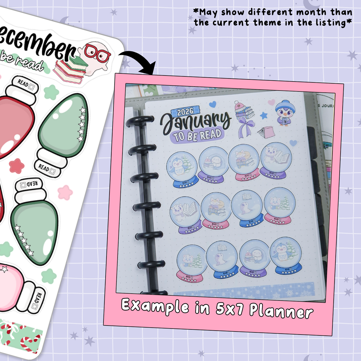 Holiday Spirit December Monthly To Be Read Planner Sticker Kit  - MTB067