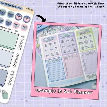 Northern Lights January Monthly Reading Challenge + To Be Read Planner Sticker Kit  - MTB068