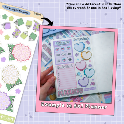 Frog Garden March Monthly Reading Challenge + To Be Read Planner Sticker Kit  - MTB071