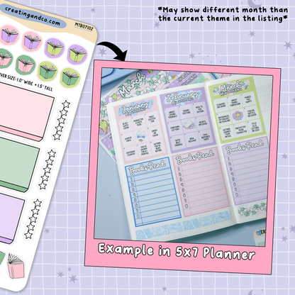 Frog Garden March Monthly Reading Challenge + To Be Read Planner Sticker Kit  - MTB071