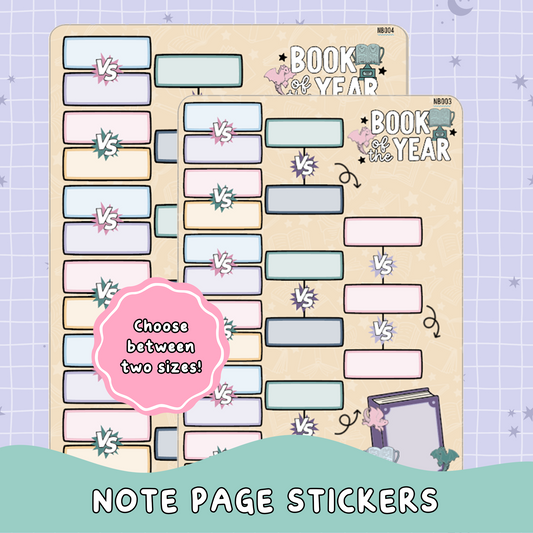 Book of the Year Sticker Dashboard Sheet Planner Sticker Set - NB003/004