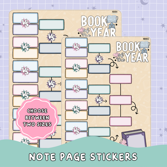 Book of the Year Sticker Dashboard Sheet Planner Sticker Set - NB003/004