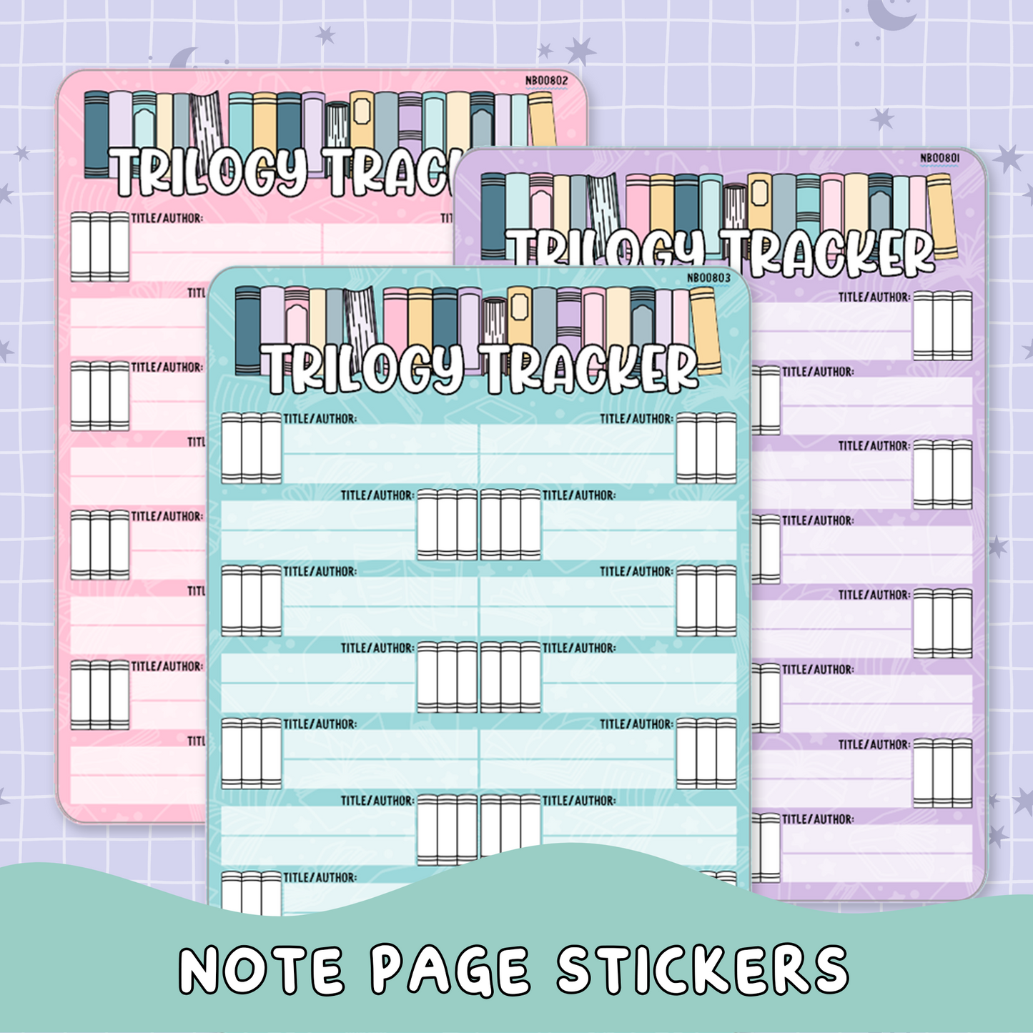 Trilogy Tracker Note Page Planner & Journal Sticker Sheet Set - NB008