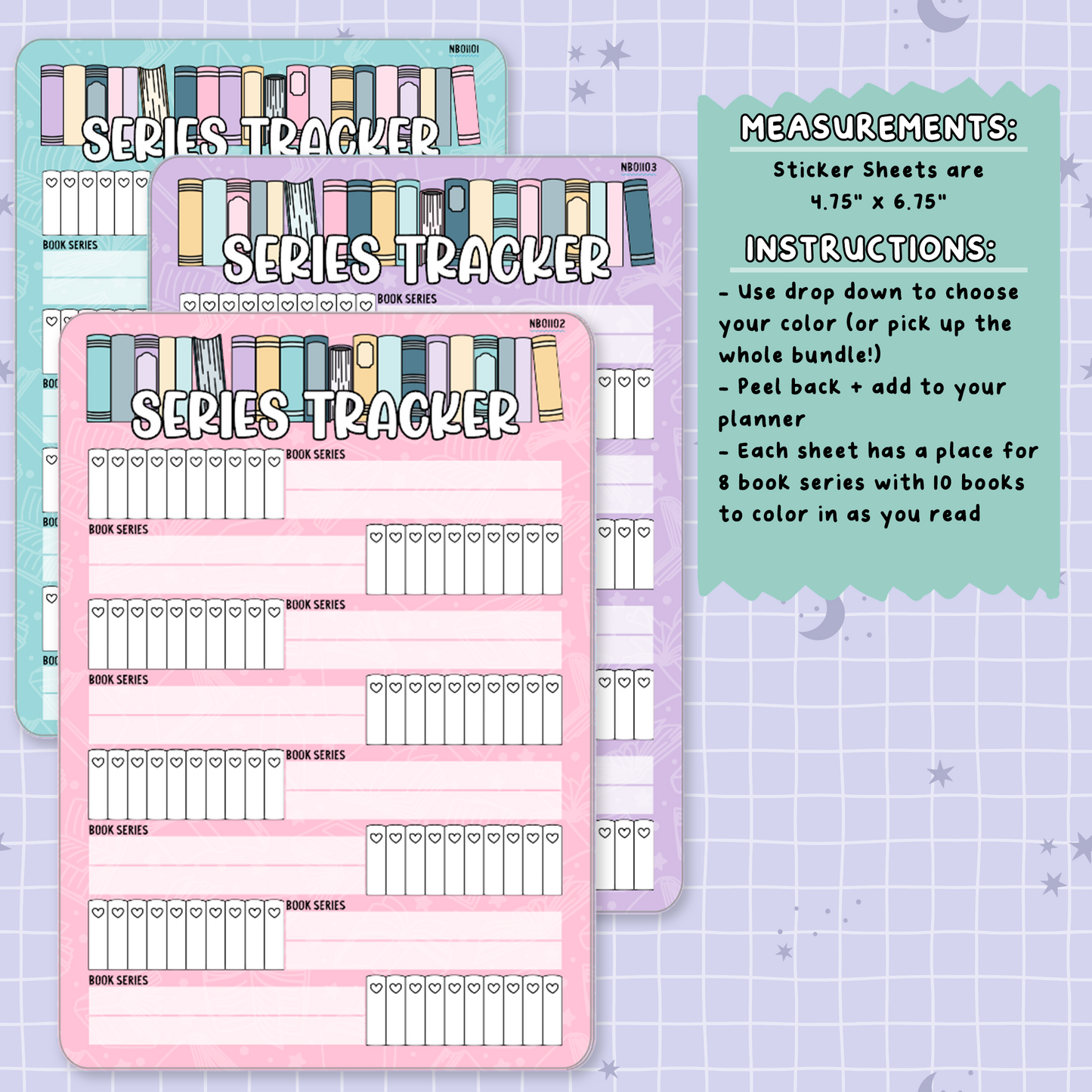 Series Tracker Note Page Planner & Journal Sticker Sheet Set - NB011