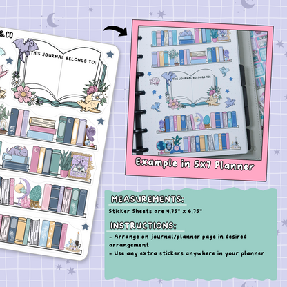 Dragon Shelves Journal Intro Note Page Planner & Journal Sticker Sheet Set - NB015