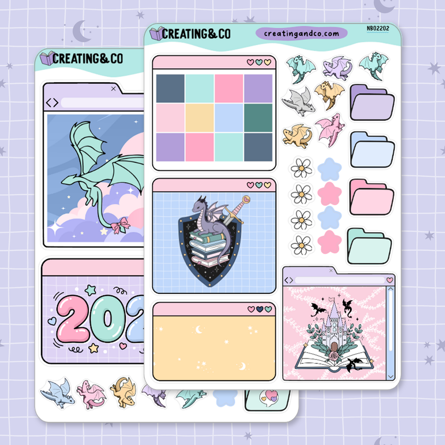 2026 Journal Intro Page Desktop Windows Note Page Planner & Journal Sticker Sheet Set - NB022