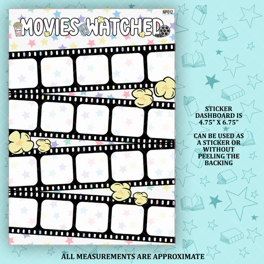 Movies Watched Notes Page Sticker Dashboard - NP012
