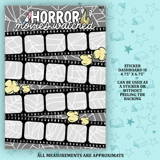 Horror Movies Watched Notes Page Sticker Dashboard - NP015