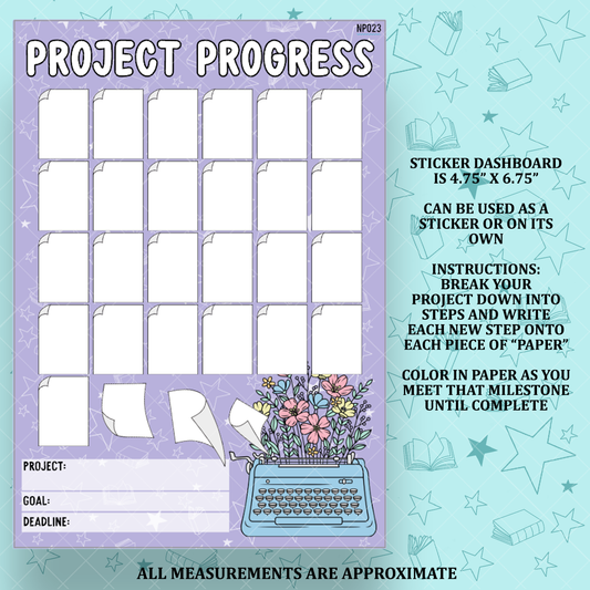 Project Progress Notes Page Sticker Dashboard - NP023